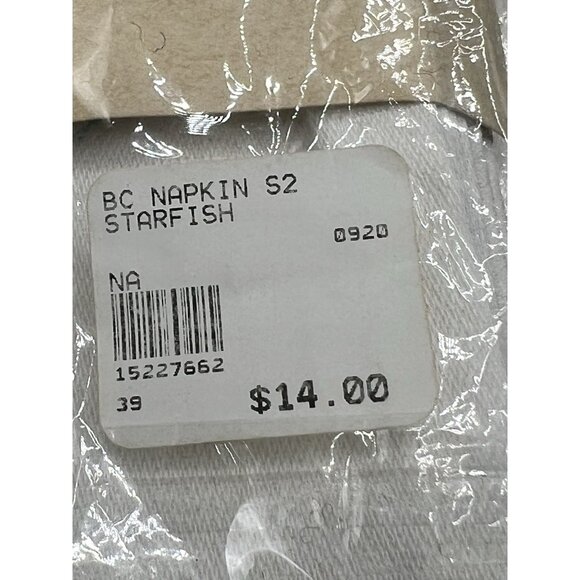 6 Hawaiian Island Cloth Dinner Napkins 20" Square Off White Blue Starfish USA - Picture 6 of 8